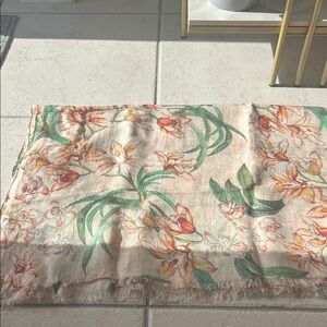 Monday Swimwear Floral Swim Coverup - Green and Orange